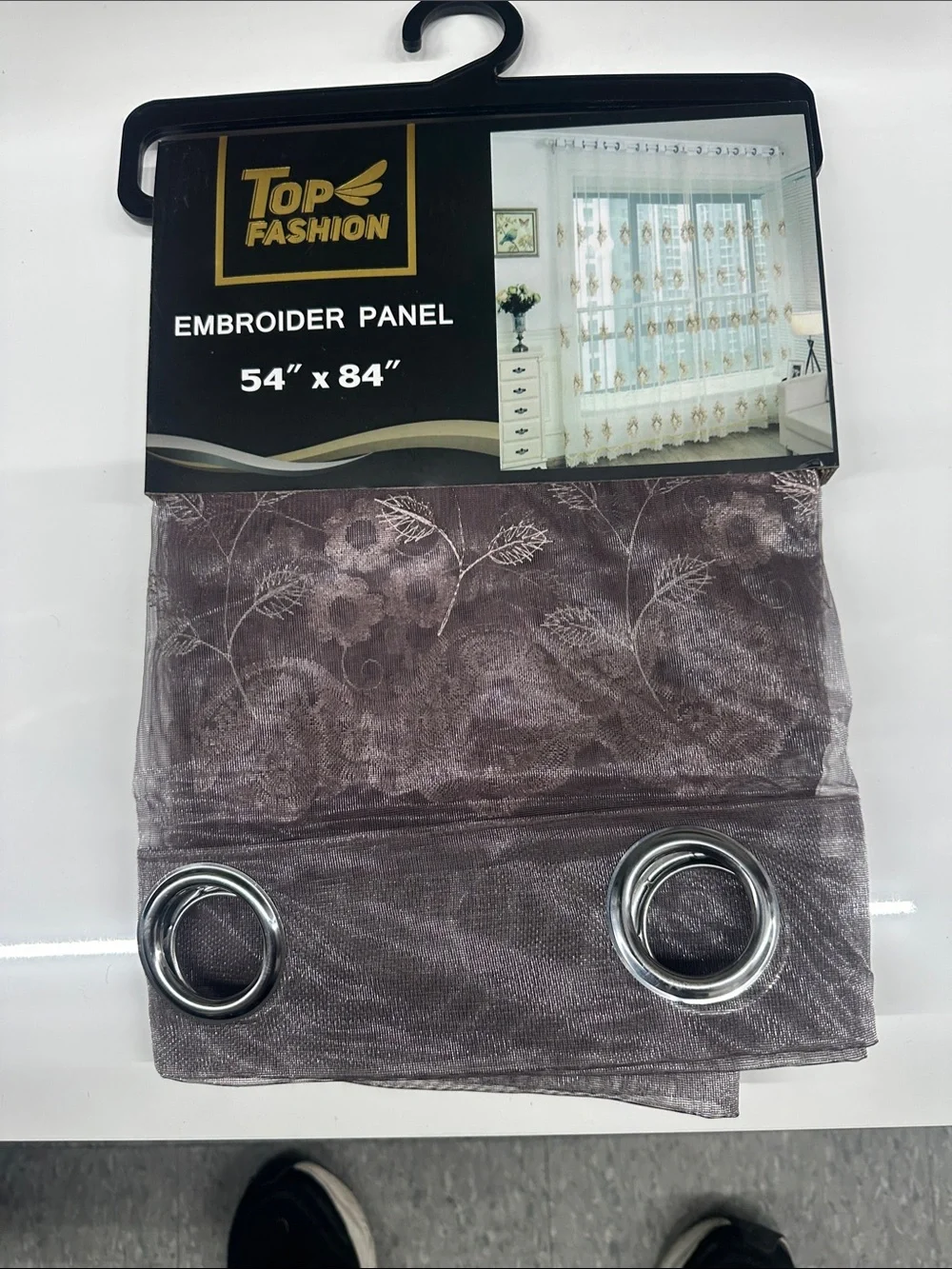 Embroider Panel Curtain - Taupe